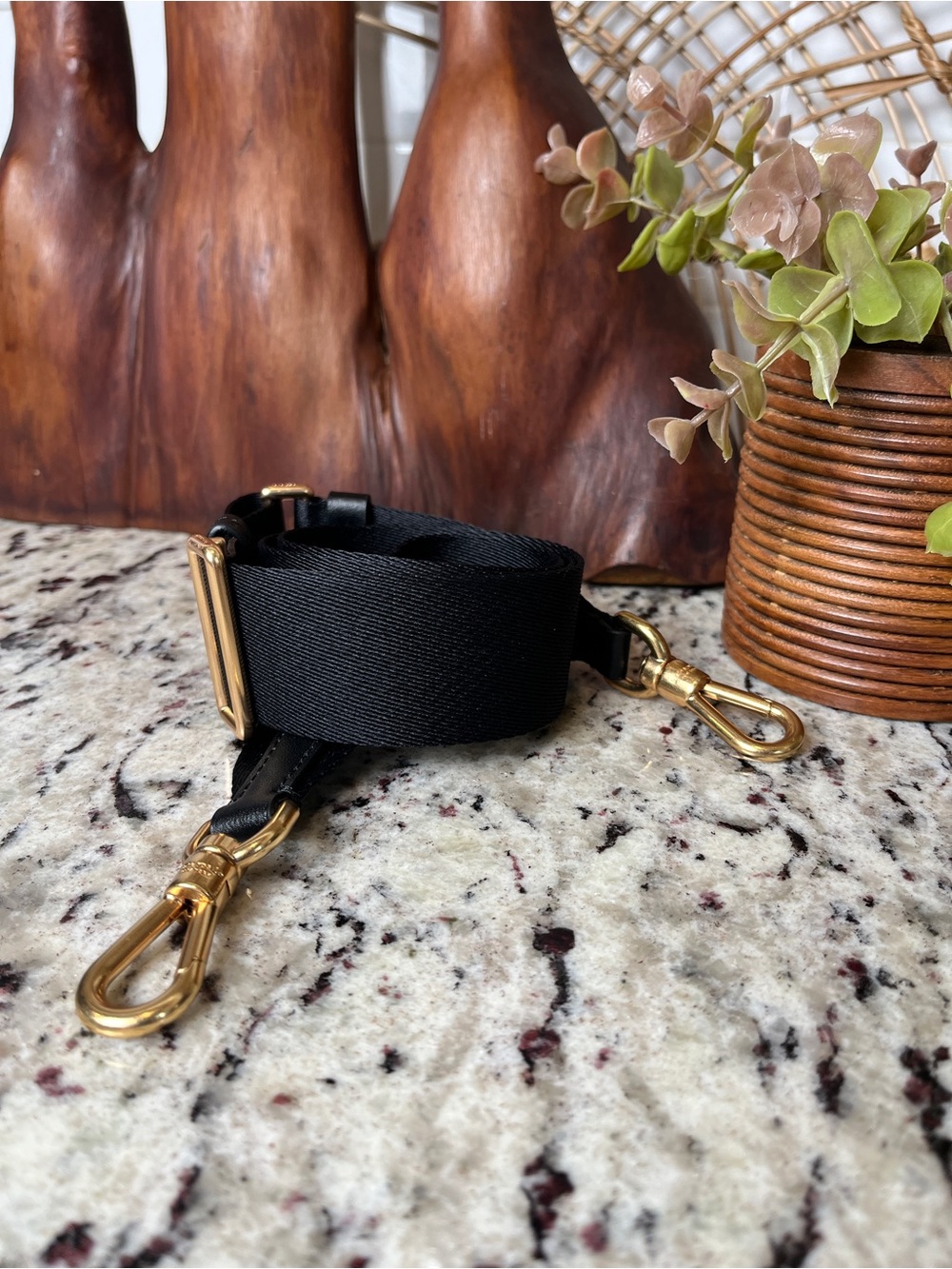 Kate Spade Adjustable Guitar Style Strap with Gold Hardware